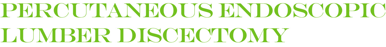 Percutaneous endoscopic lumber discectomy